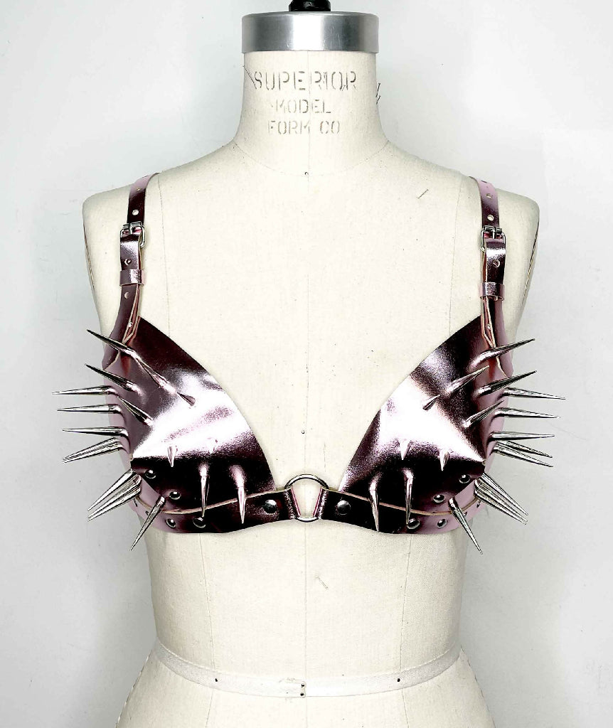 Andromeda Spiked Leather Bra
