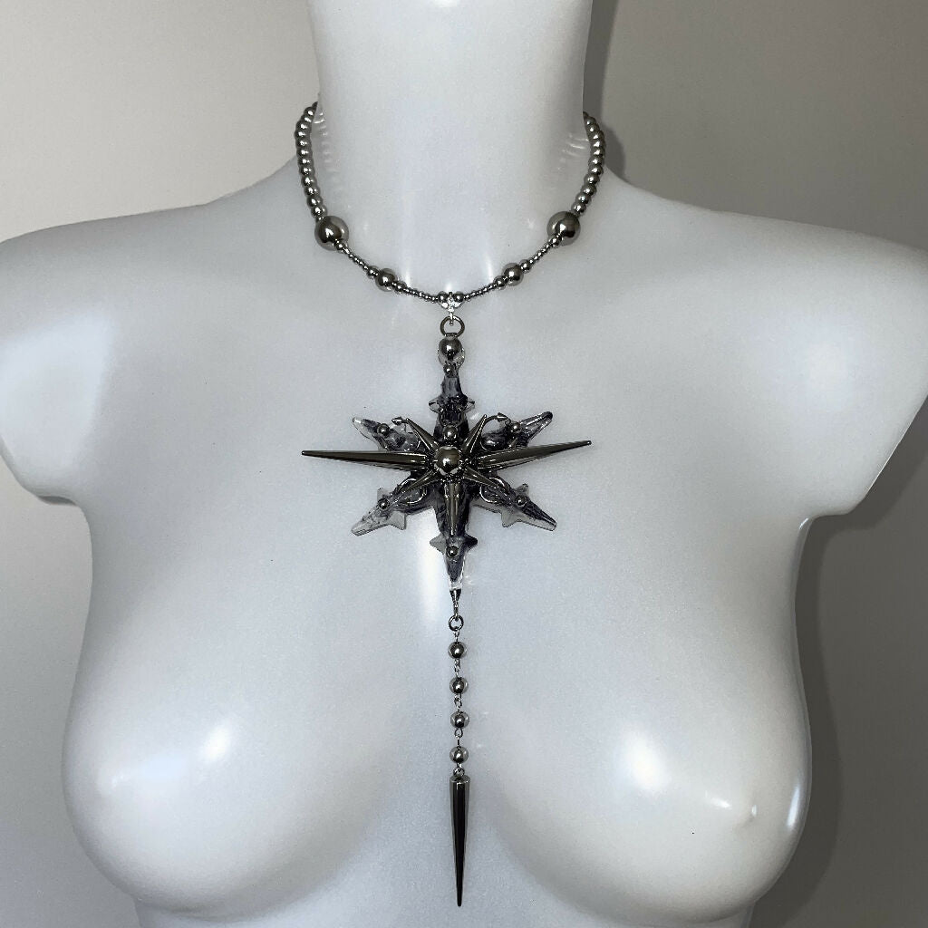 Frostfire long spikes necklace <4 different colors >