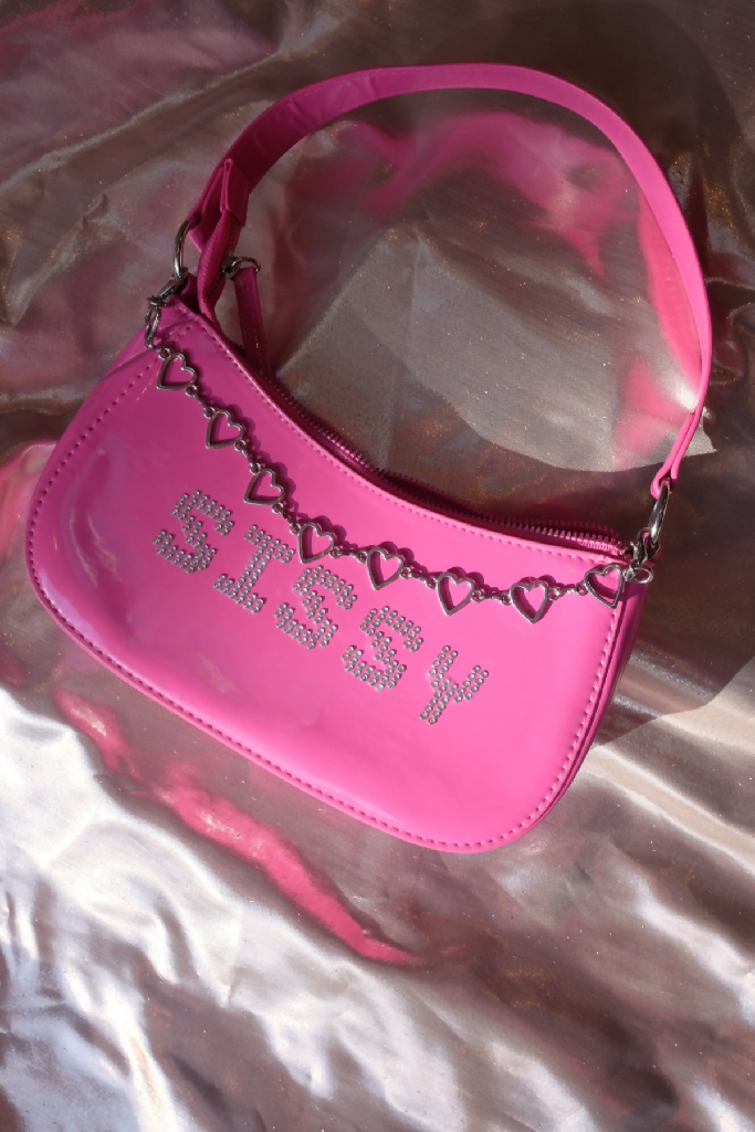 'SISSY Upcycled Custom Rhinestone Handbag