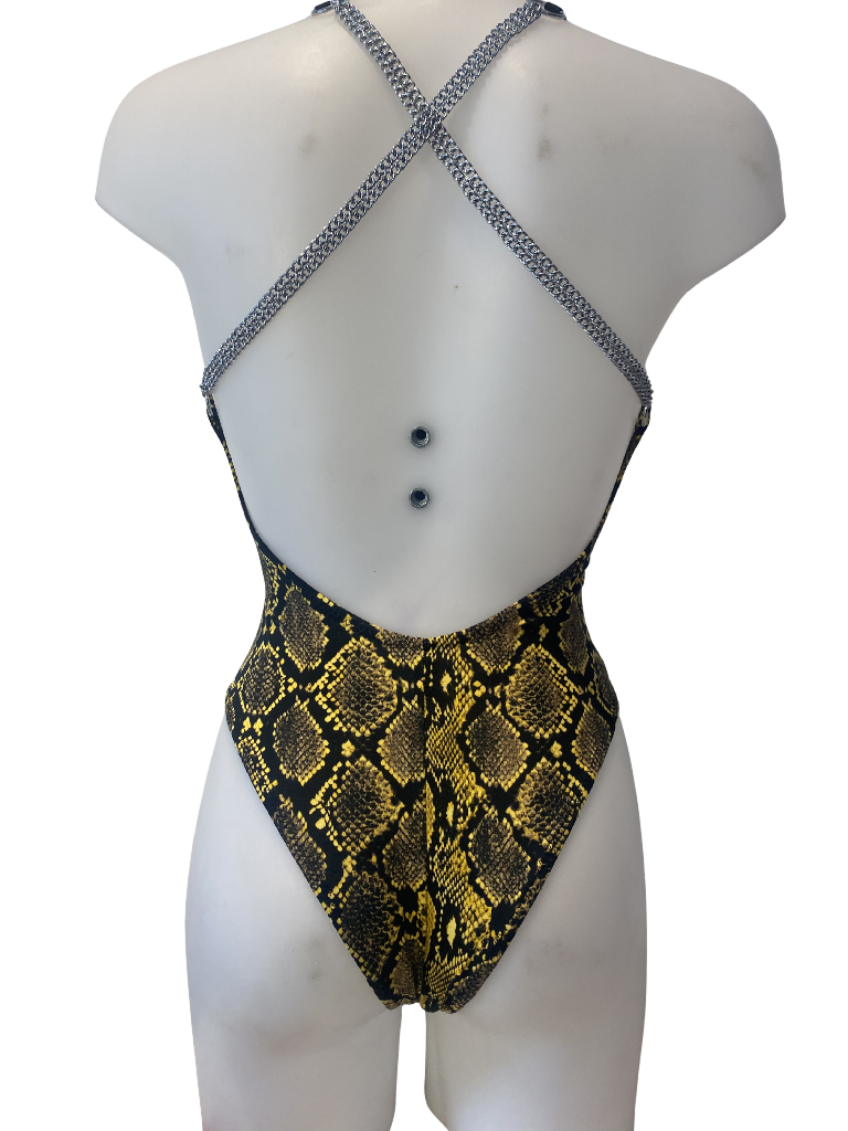 Bodysuit snakeprint with chains - SHOWROOM