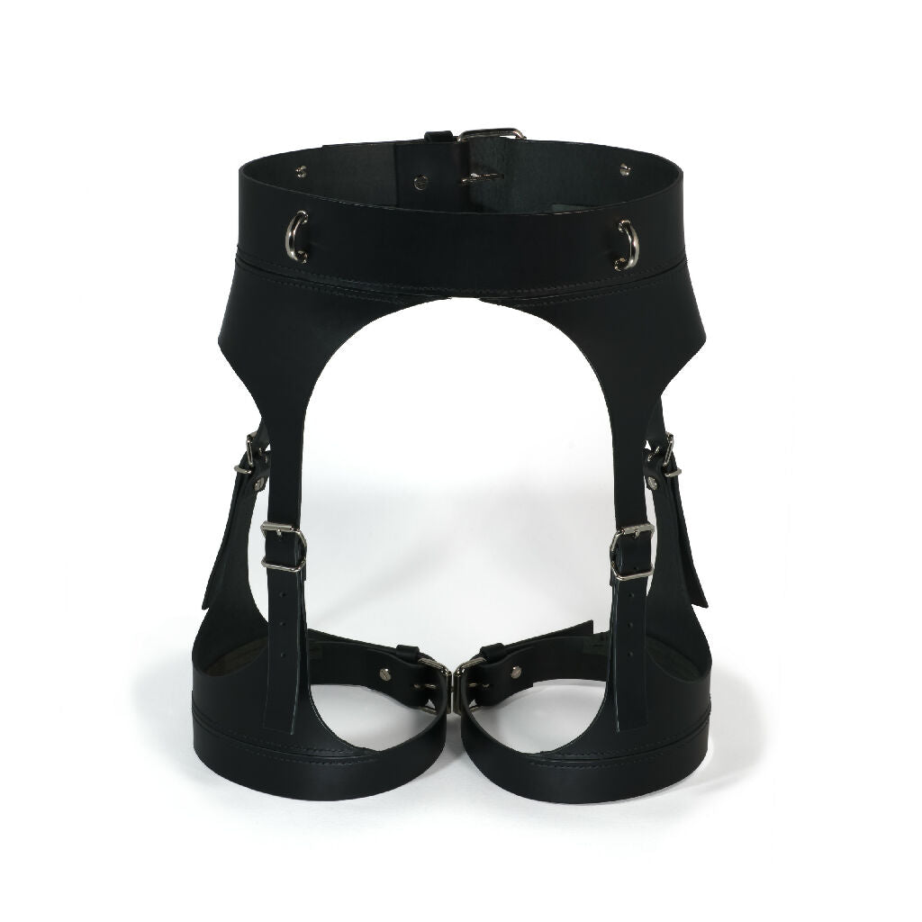 Leather Harness with Suspender Garters