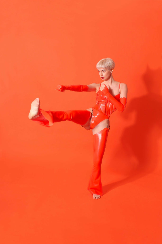 BELL BOTTOM LATEX CHAPS TROUSERS (PICK YOUR COLOUR)