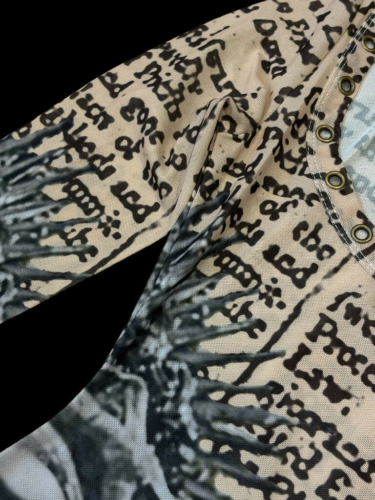 Awakening 444 mesh print dress