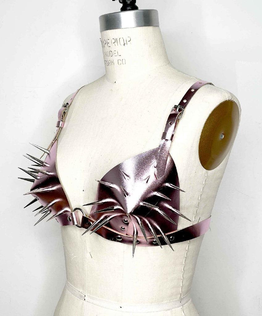 Andromeda Spiked Leather Bra