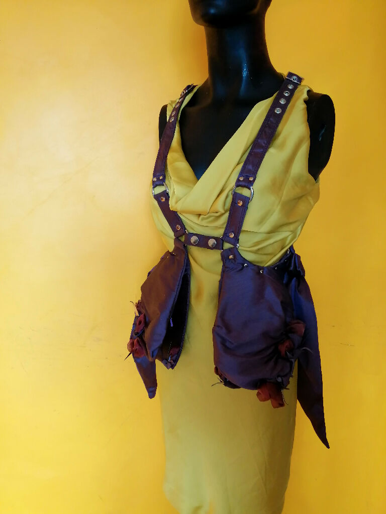 purple silk rose bush pockets harness