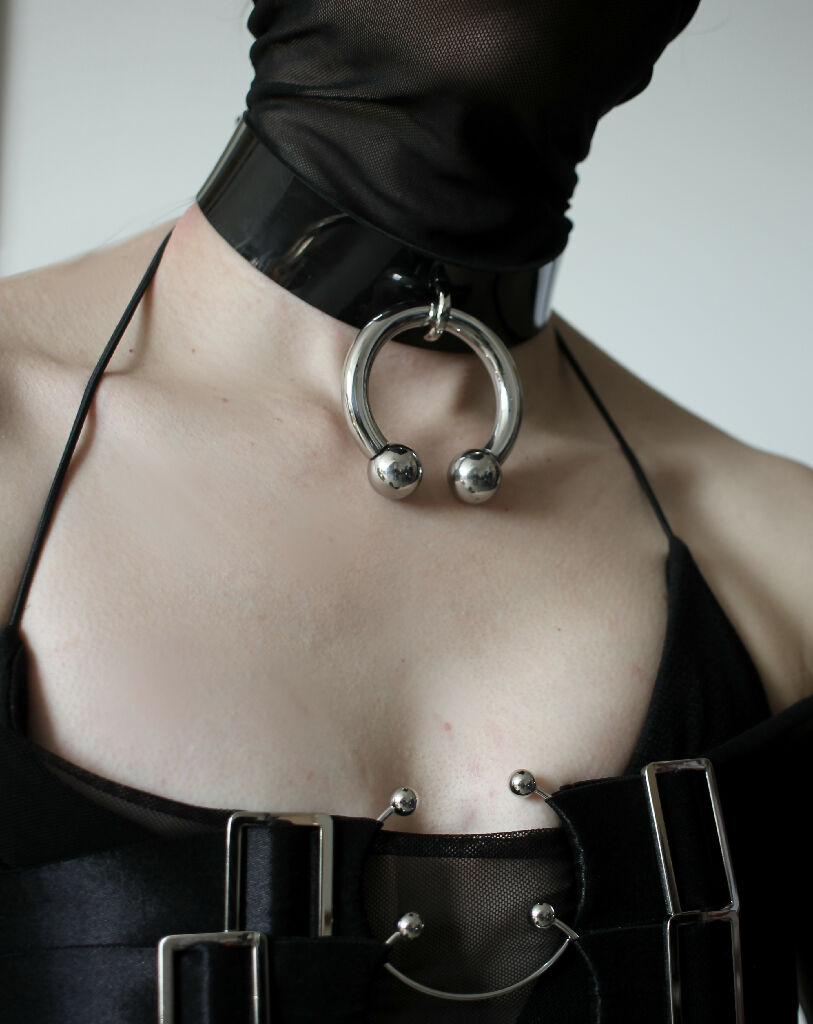 Barbell Pierced PVC Choker