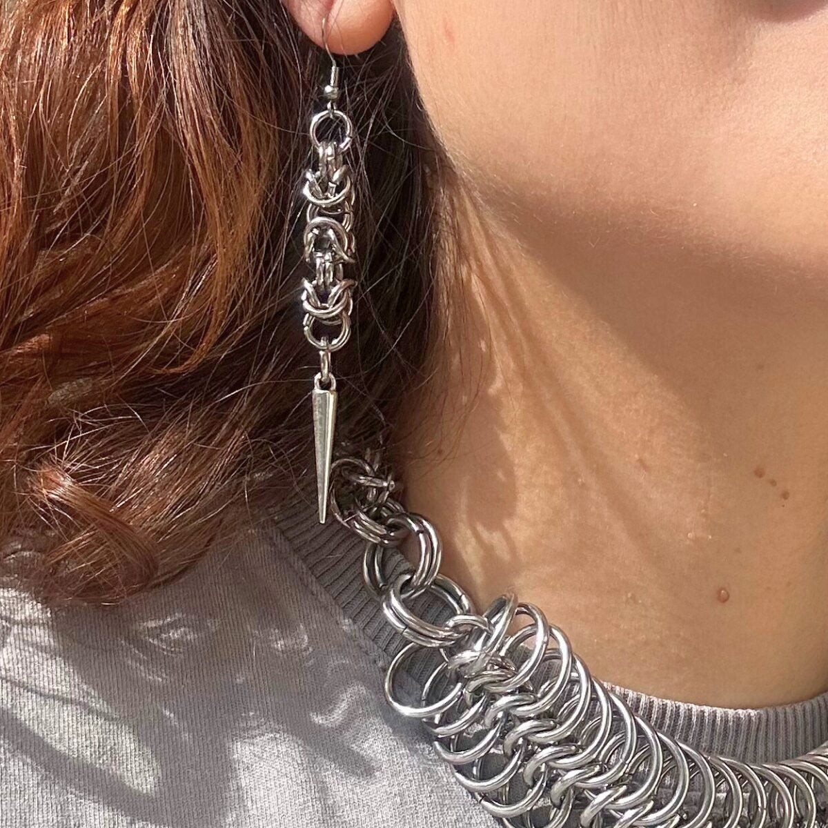 Magdalena chainmaille earrings image 0