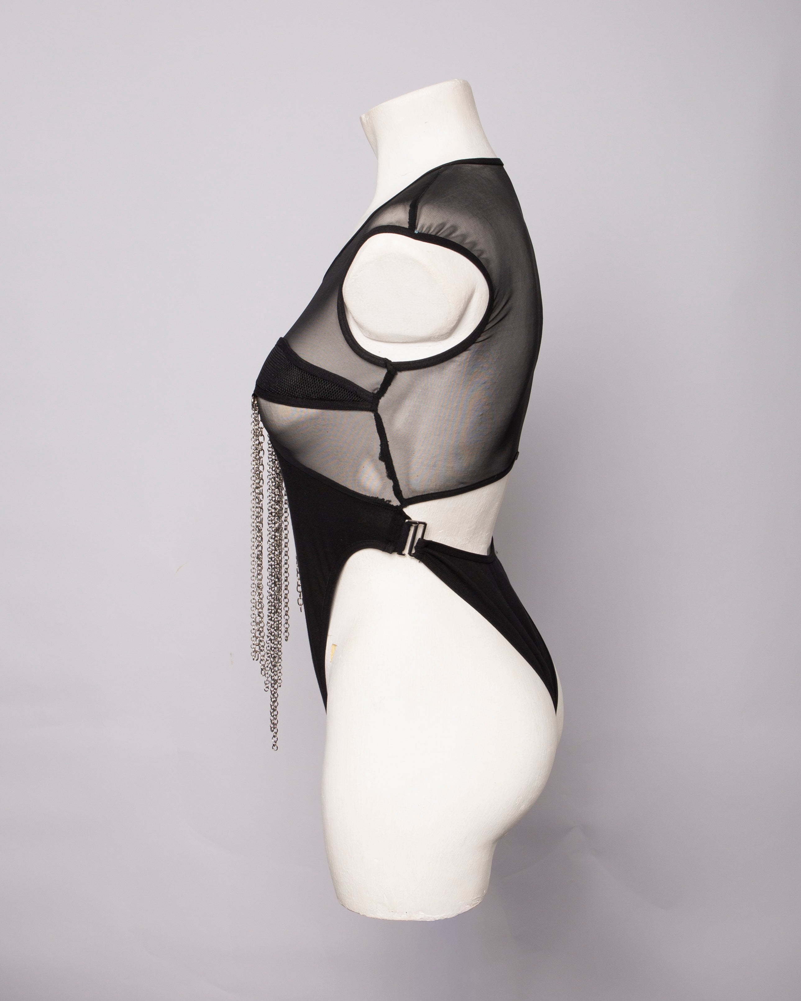 Black Bodysuit with Chain - NEFERTITI