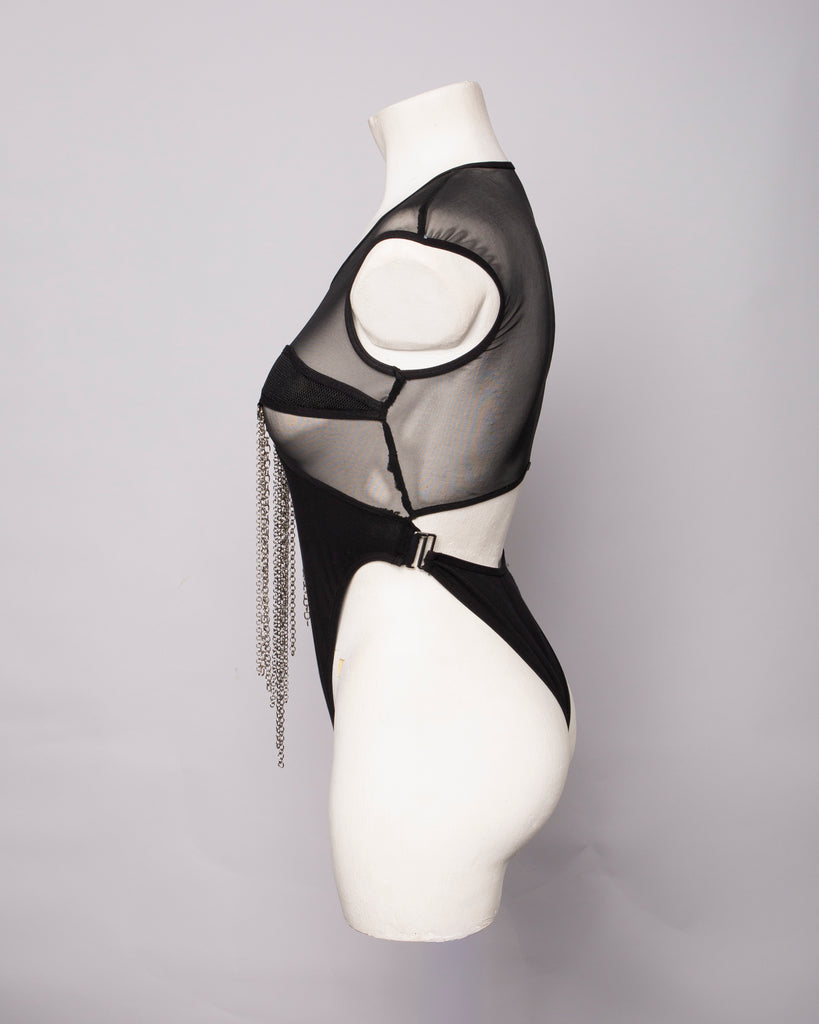 Black Bodysuit with Chain - NEFERTITI