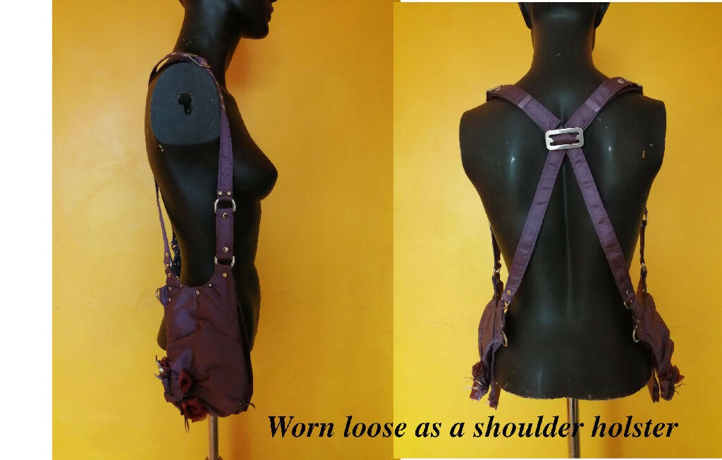 purple silk rose bush pockets harness