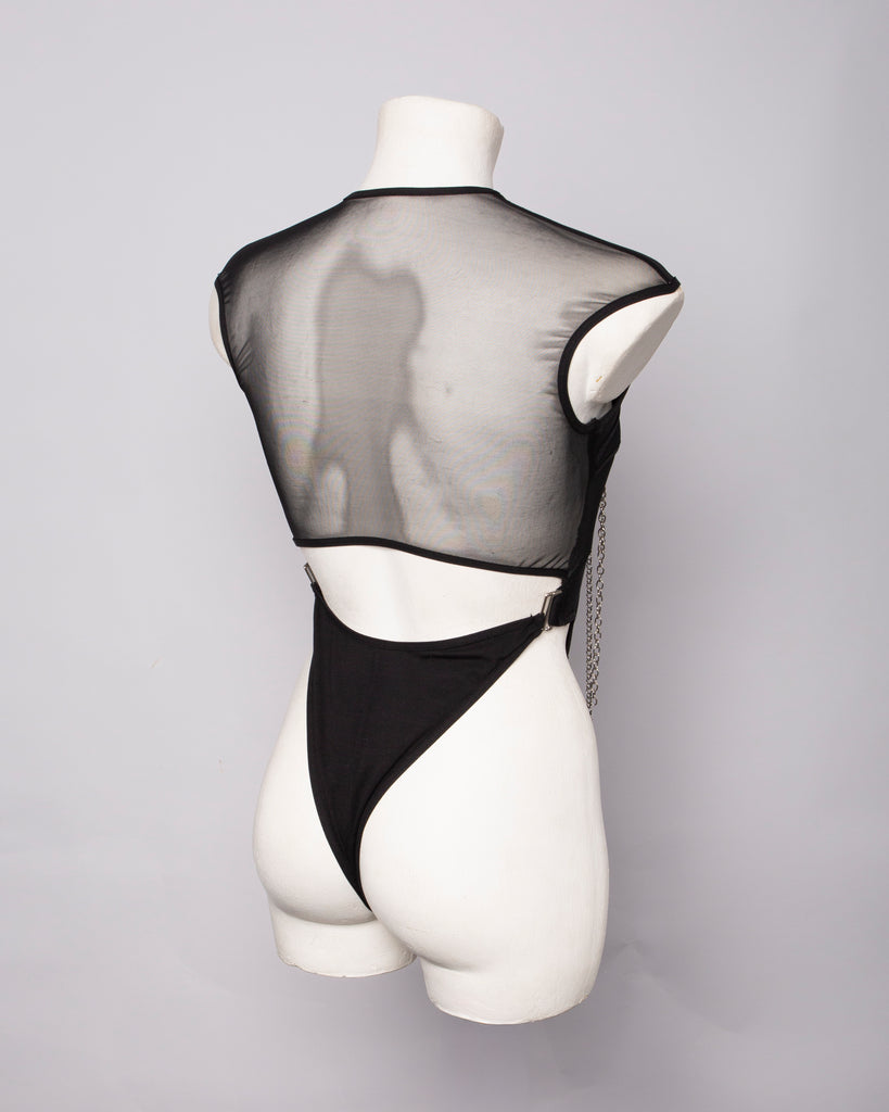 Black Bodysuit with Chain - NEFERTITI