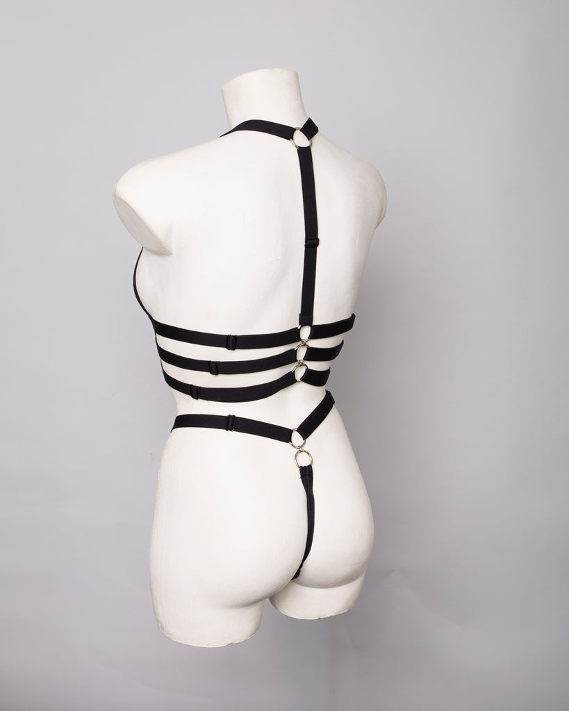 Three Piece Garter Lingerie Set - DAPHNE