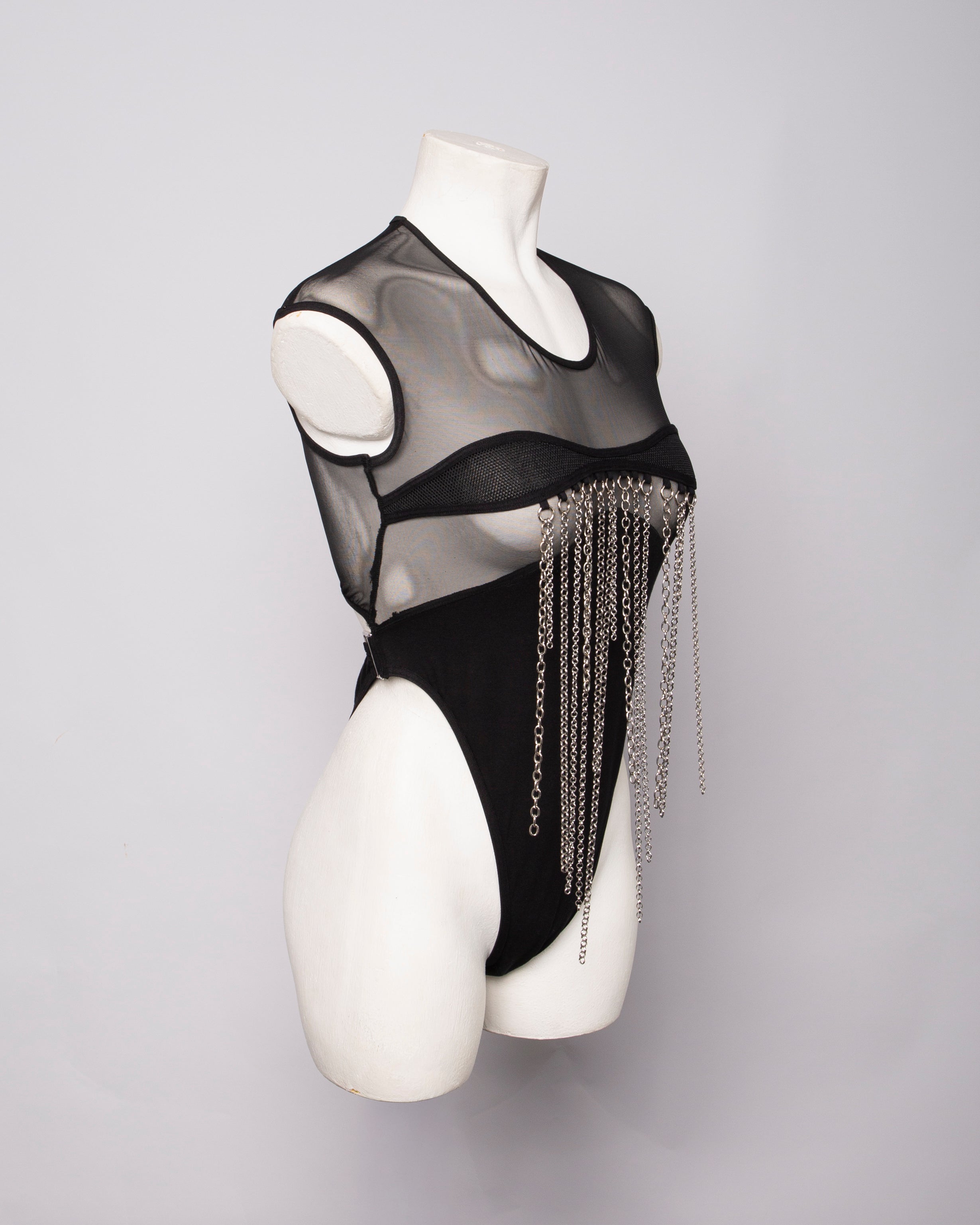 Black Bodysuit with Chain - NEFERTITI