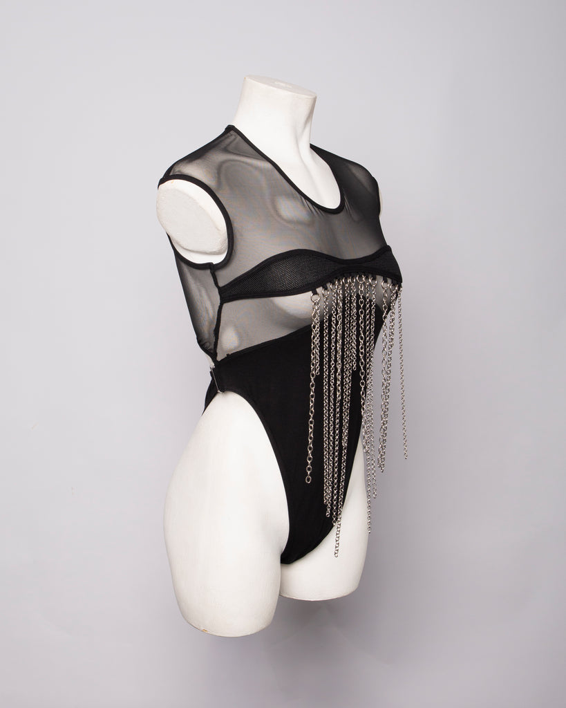 Black Bodysuit with Chain - NEFERTITI