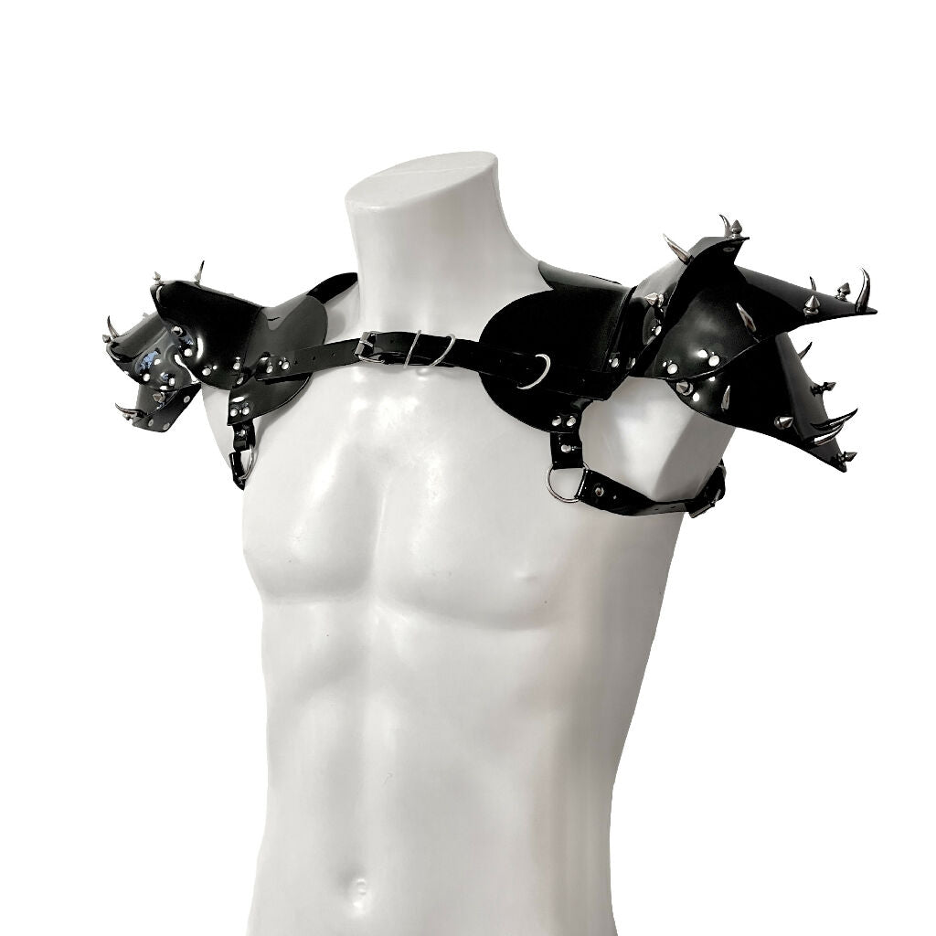 VIPER SHOULDERS - Black / Silver with Spikes
