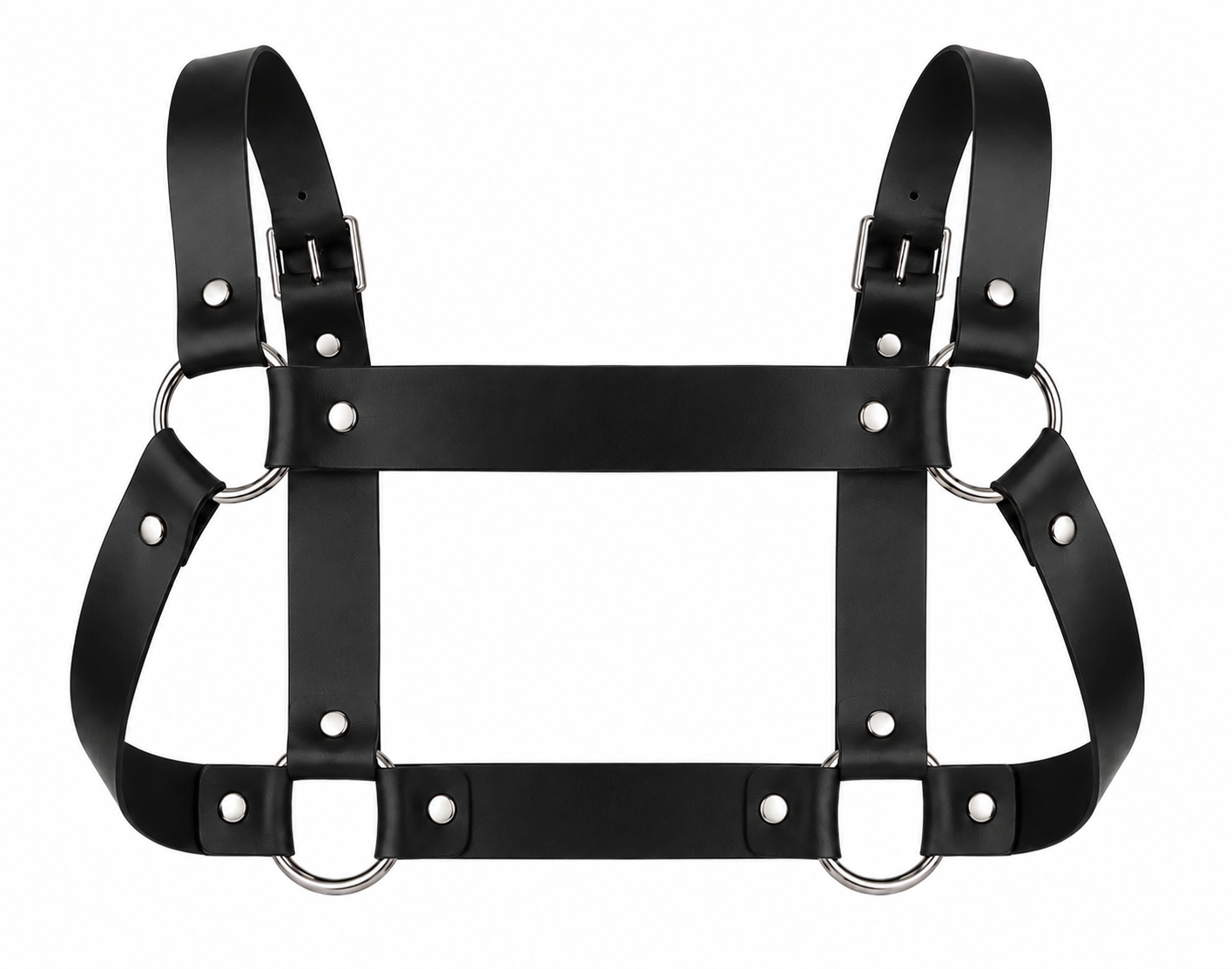 Leather Chest Harness Black 3CM