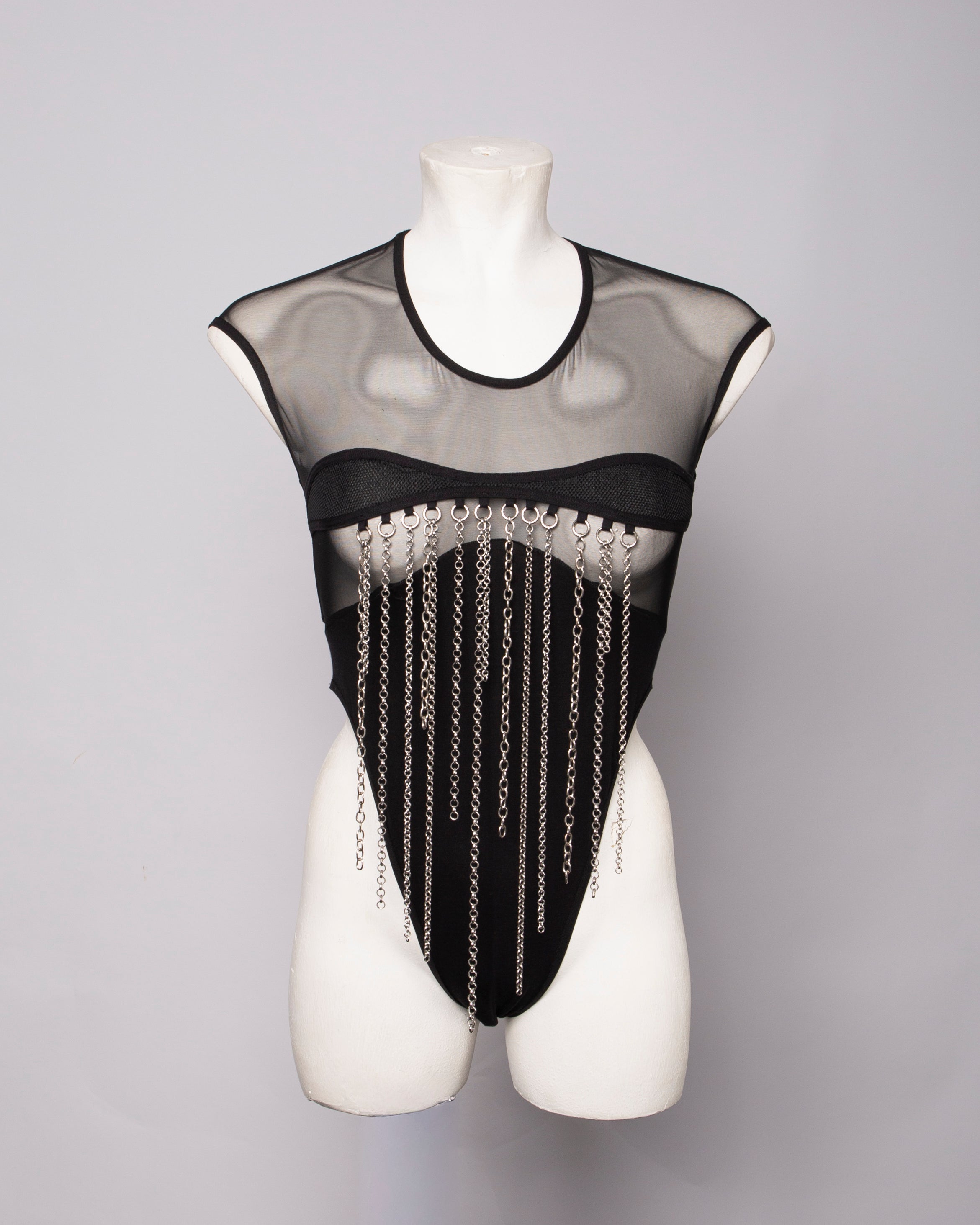 Black Bodysuit with Chain - NEFERTITI