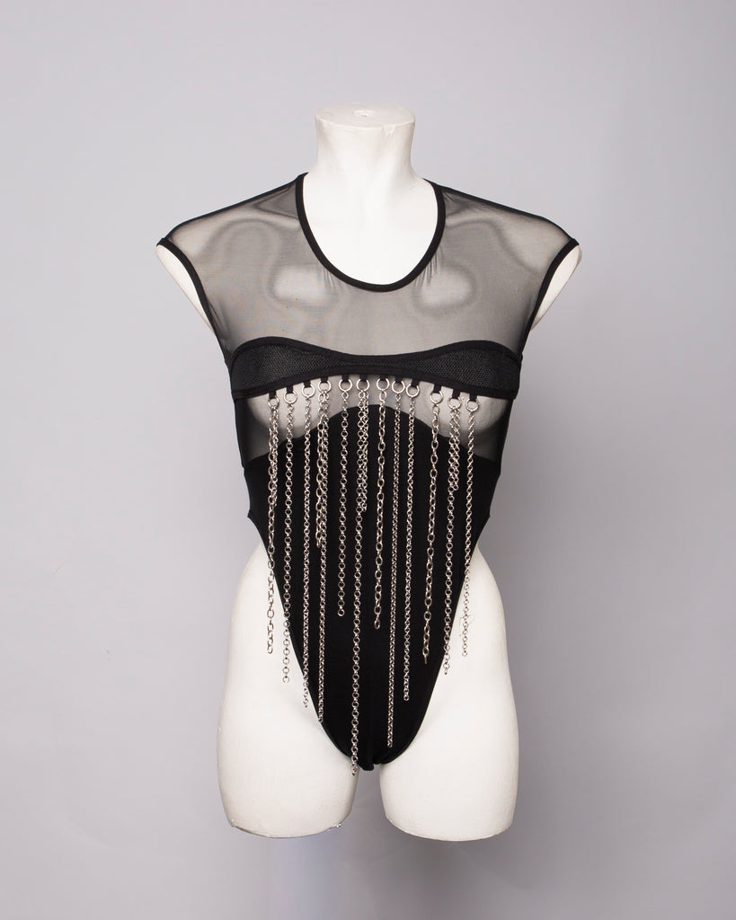 Black Bodysuit with Chain - NEFERTITI