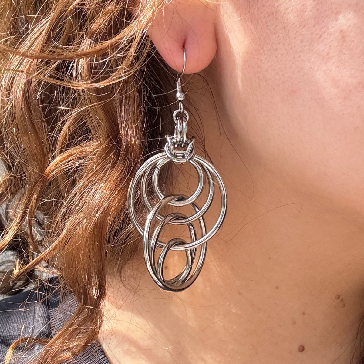 Oblivion chainmaille earrings image 0