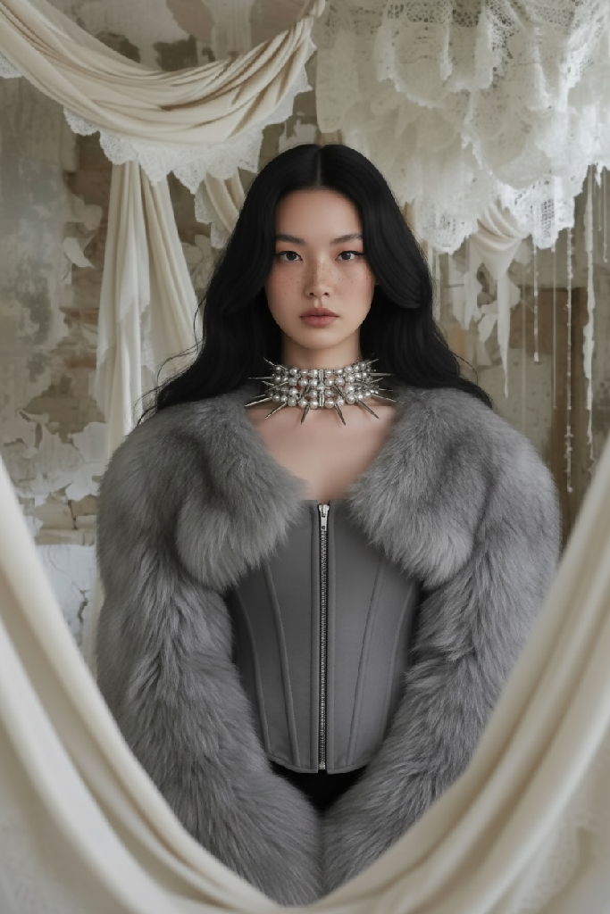 Crown of Thorns Pearl spiked choker