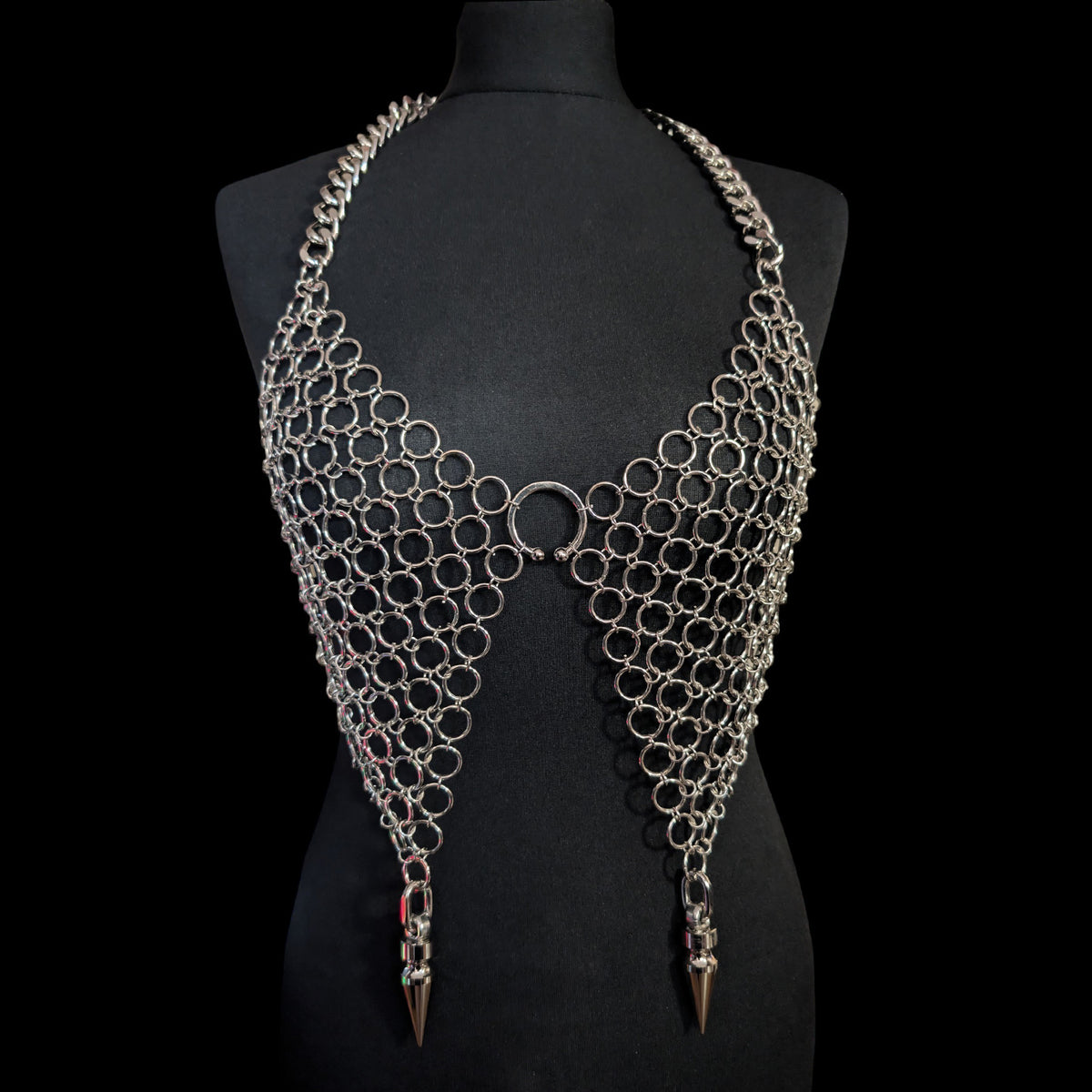 DRAGONESS | Chainmail Harness with Chain Detail & Spikes