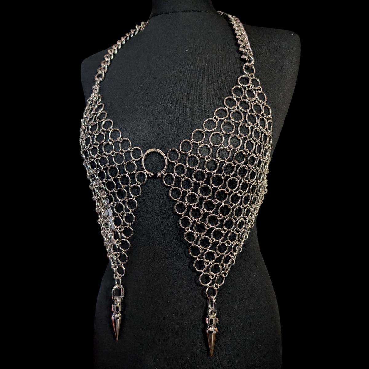 DRAGONESS | Chainmail Harness with Chain Detail & Spikes
