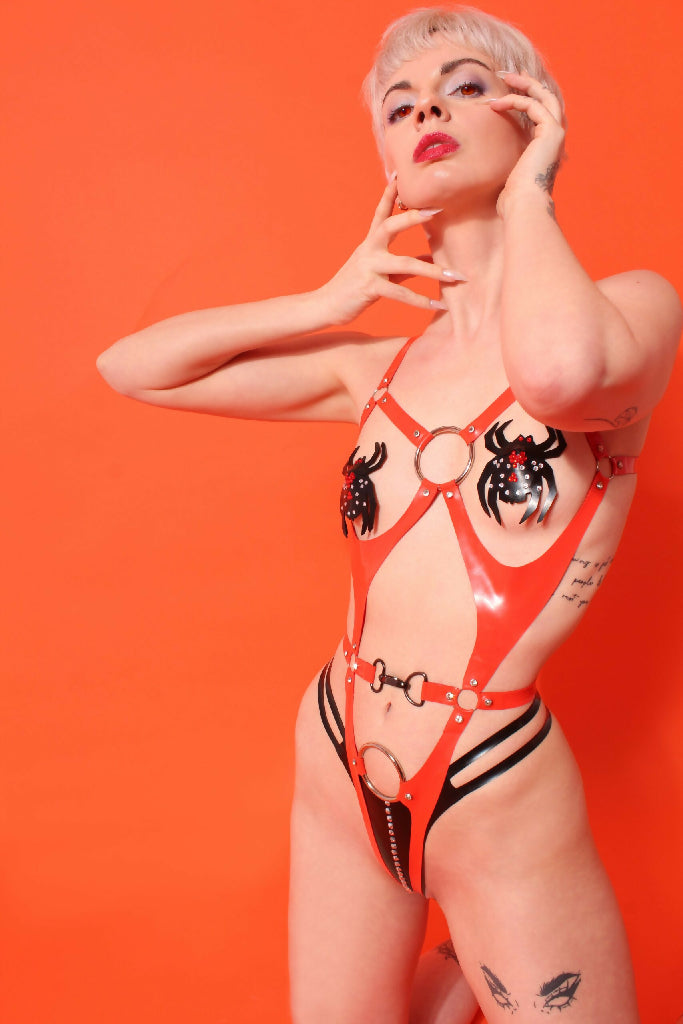 CROTCHLESS LATEX BODY HARNESS (PICK YOUR COLOUR)