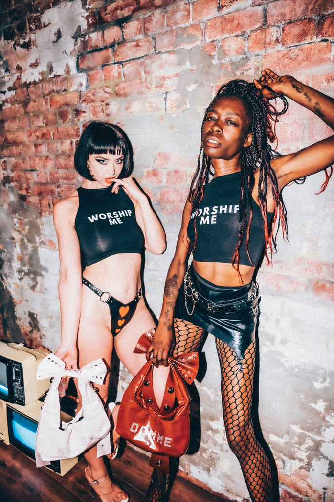 WORSHIP ME Crop Racer Top