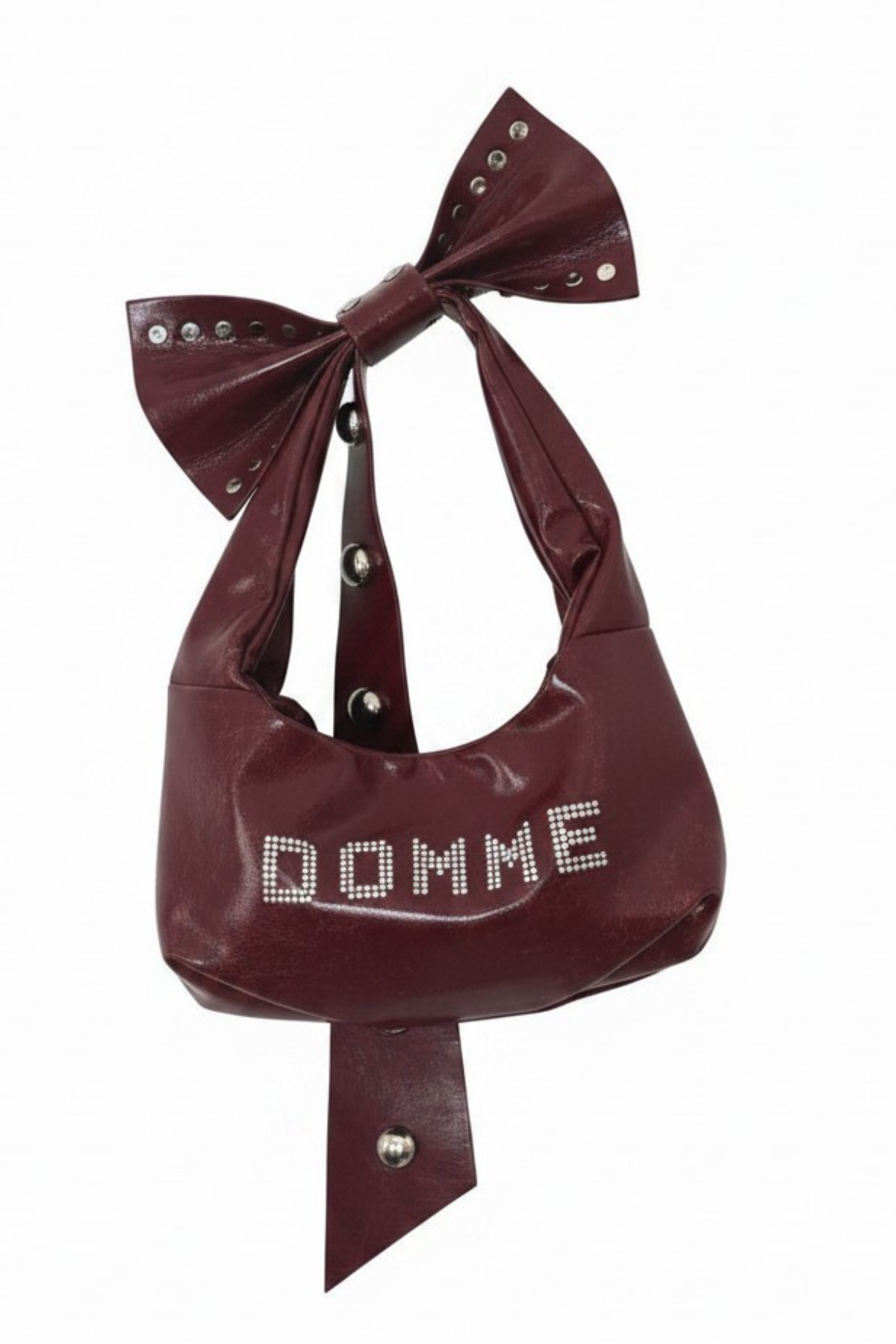 DOMME 💋 UPCYCLED  BURGUNDY BOW RHINESTONE HANDBAG
