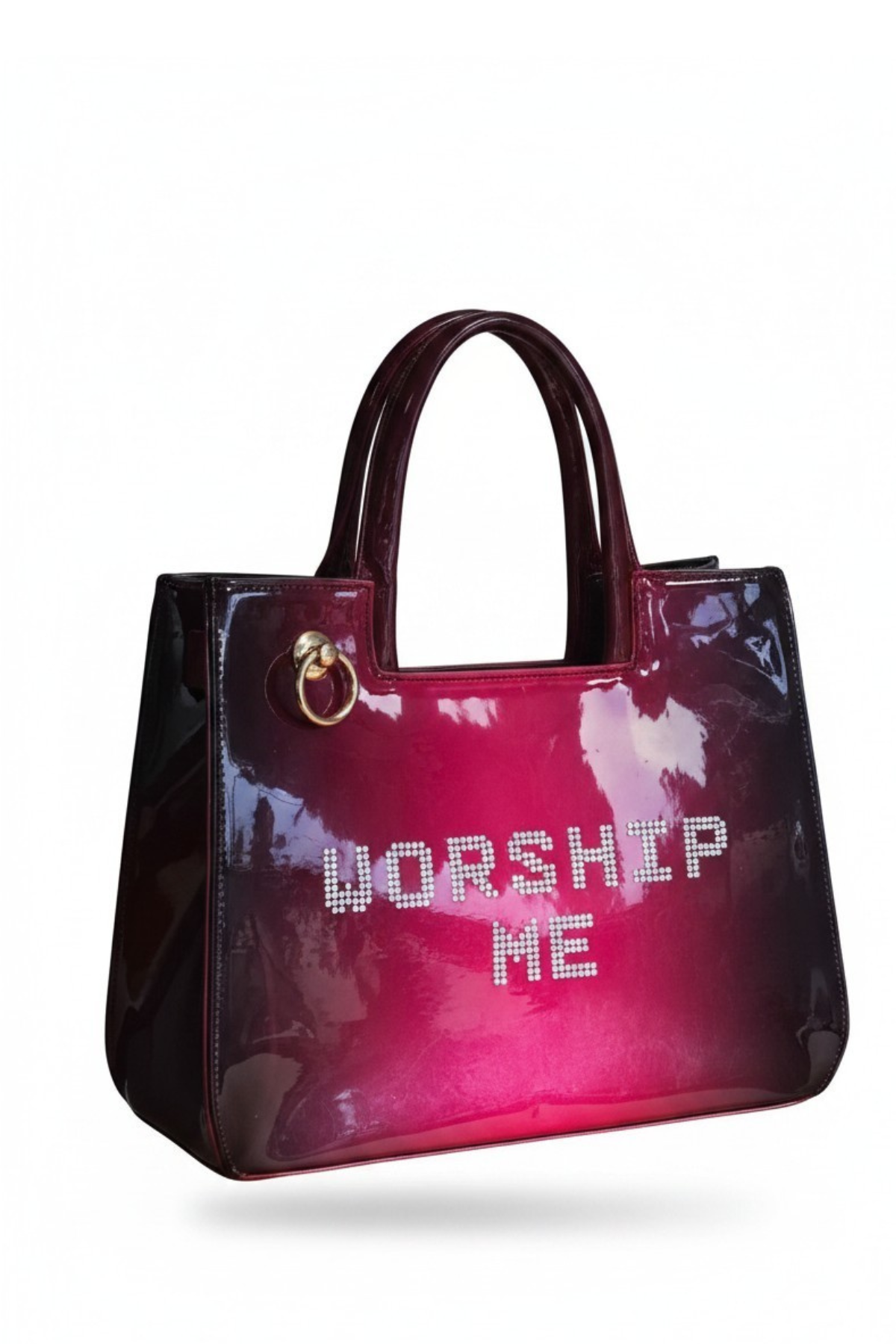 WORSHIP ME' Best Selling Femdom Upcycled Custom Rhinestone Handbag