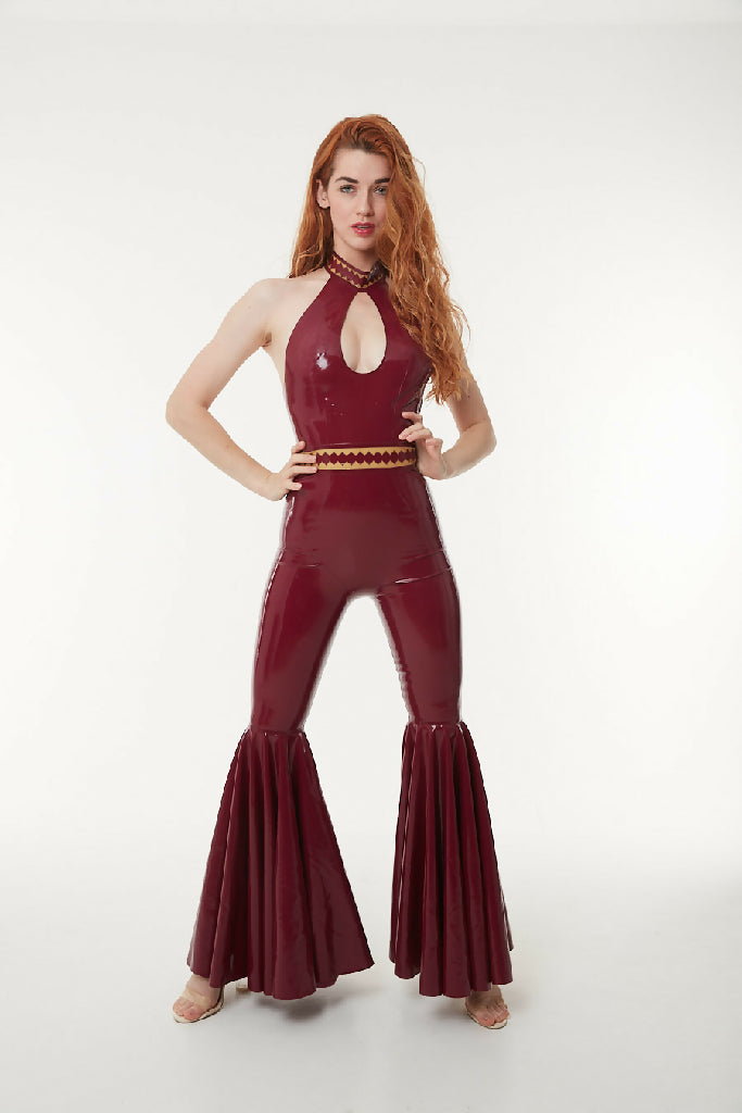 Amentium Without Warning Latex Teardrop Jumpsuit Front