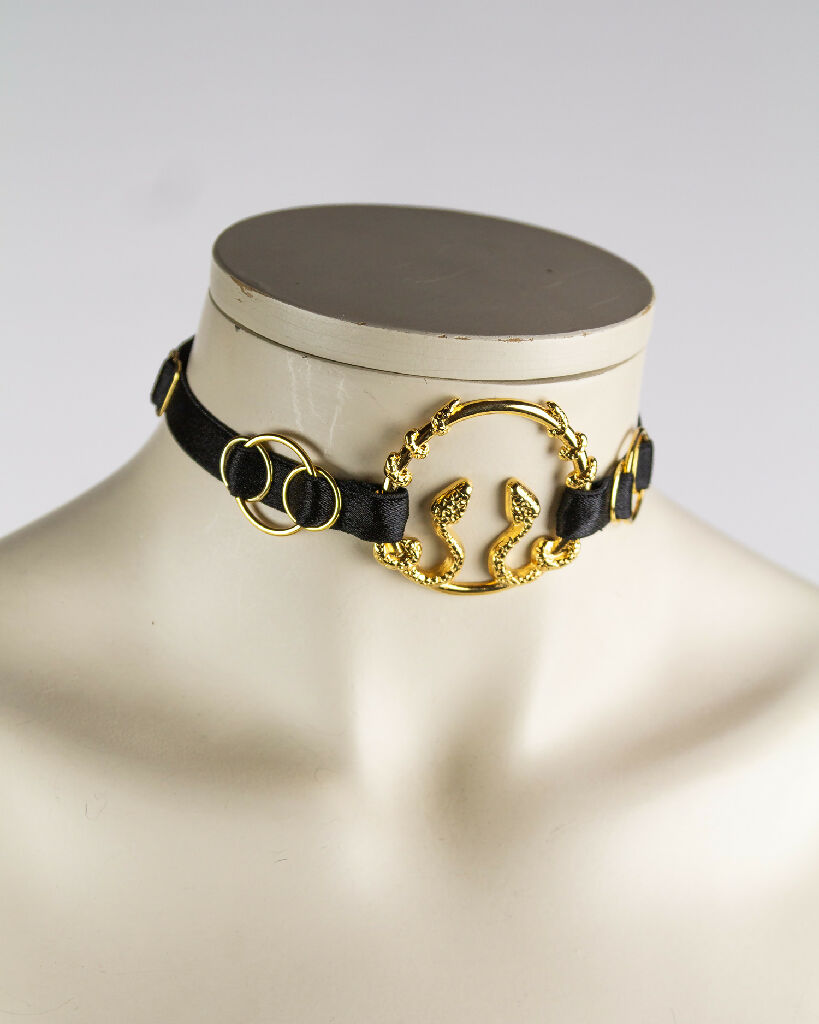 Naja choker, statement serpent collar, 9 colors