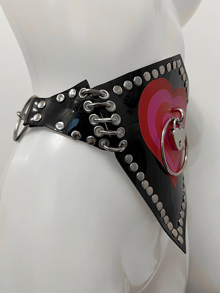Be mine pvc heart padlock belt
