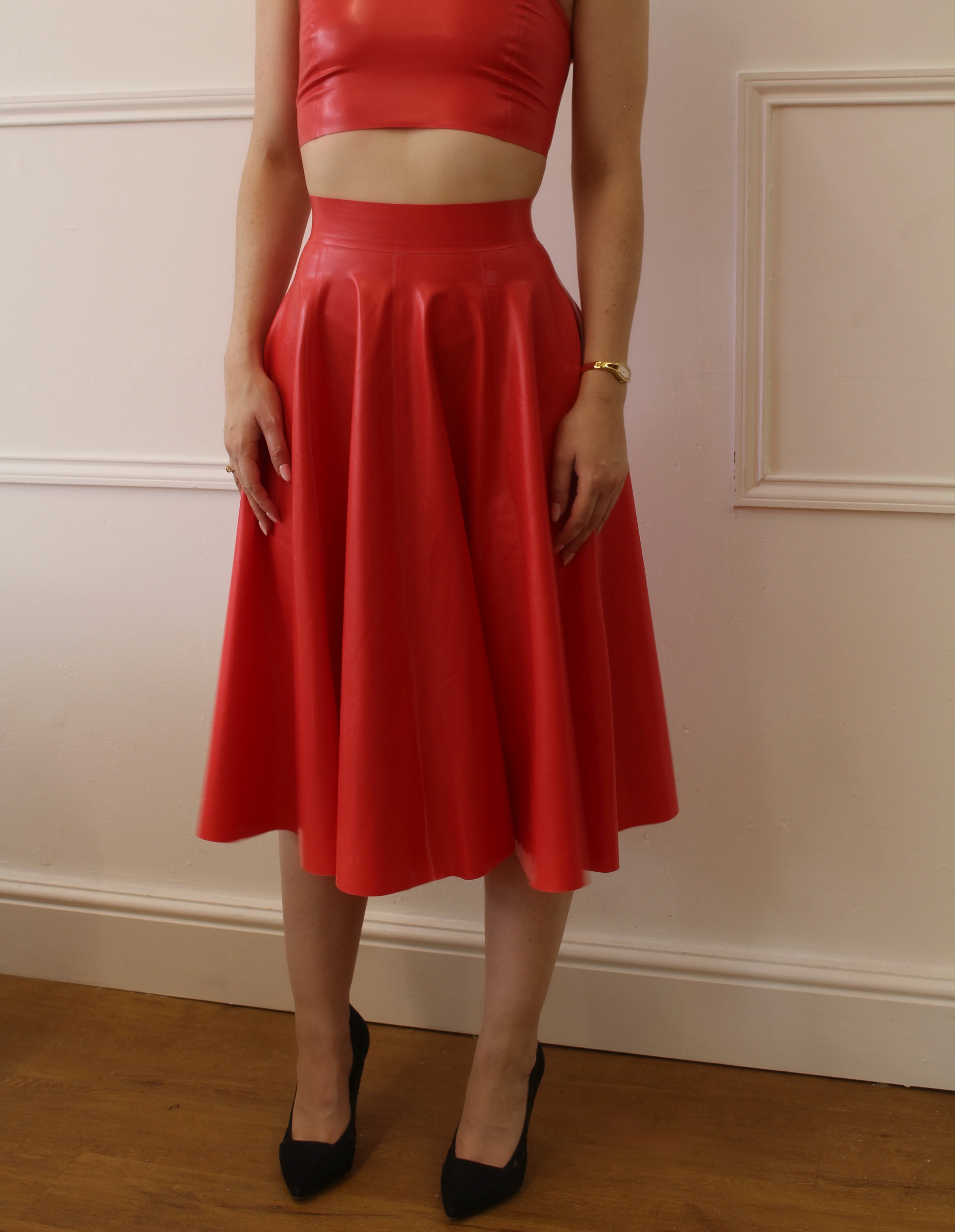 Latex A-line Skirt