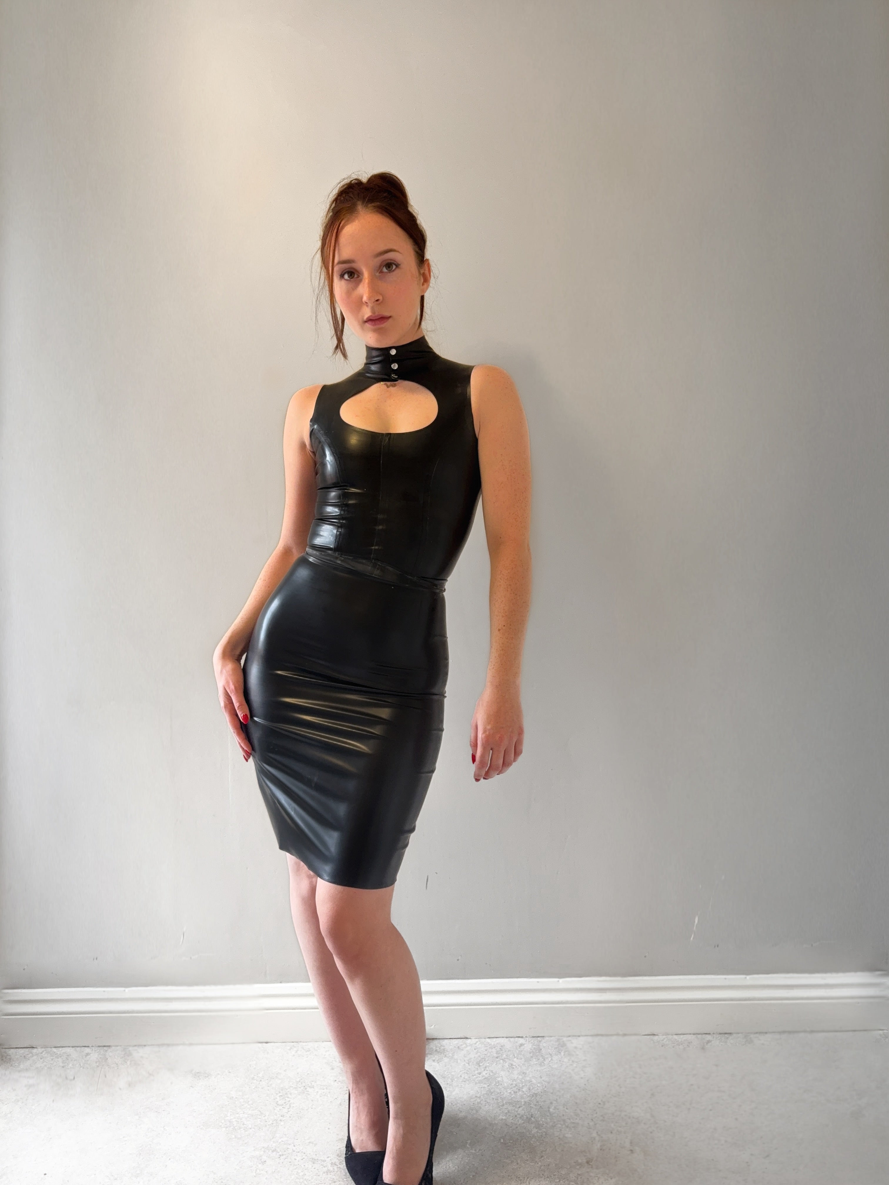 Latex Midi Skirt