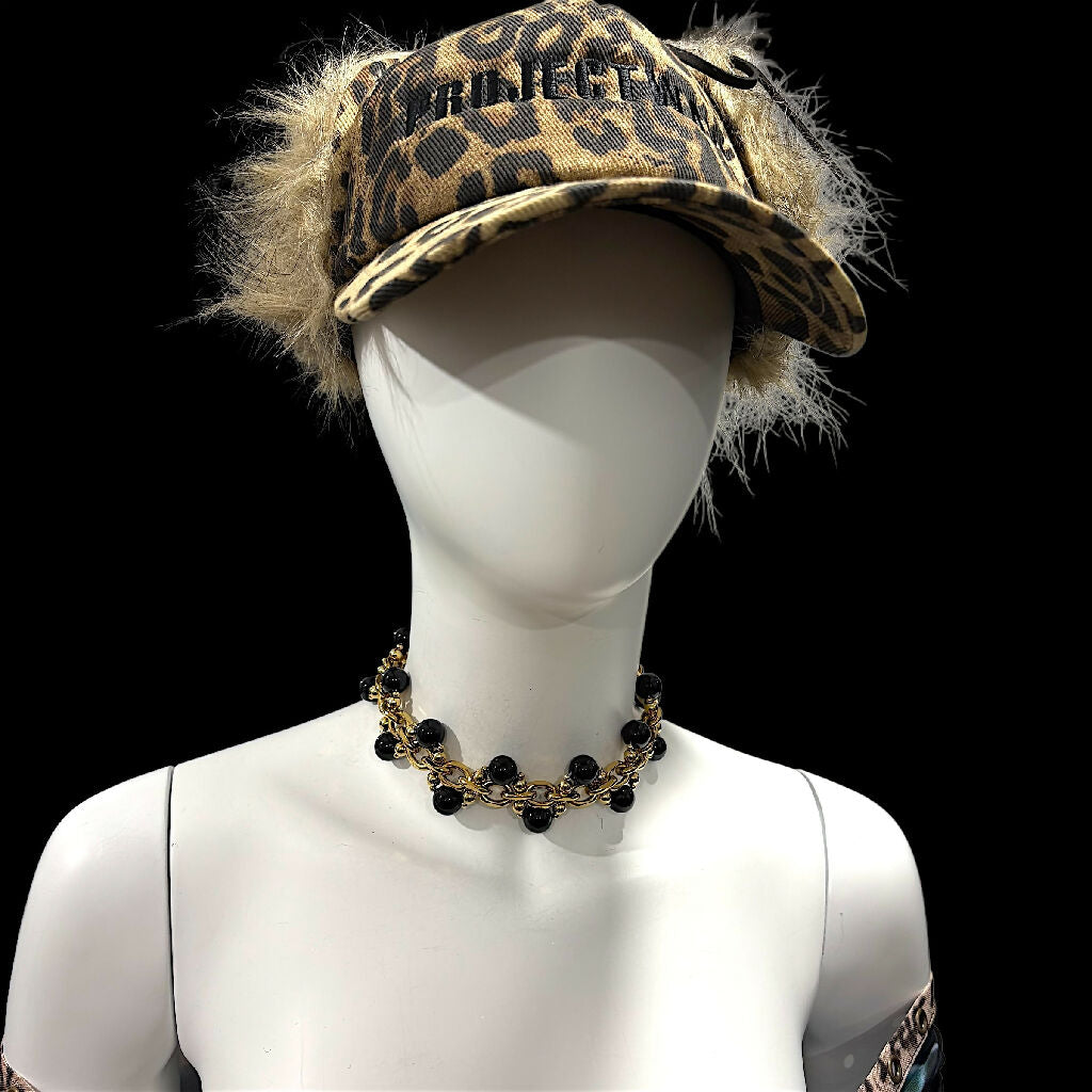 18k gold Natural ONYX TanGle choker /Necklace