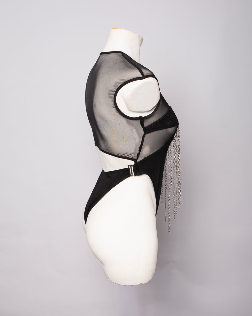 Black Bodysuit with Chain - NEFERTITI