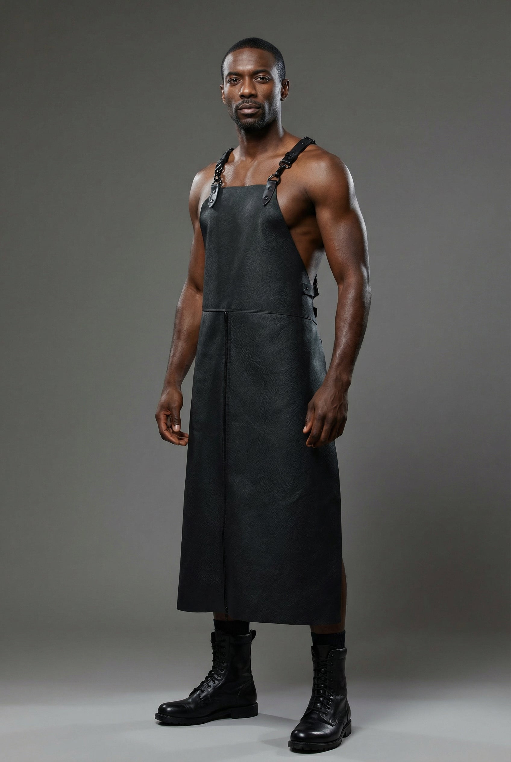 XL Leather Apron with Zipper