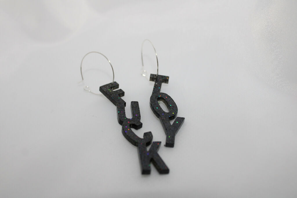Fuck Toy Slogan Earrings