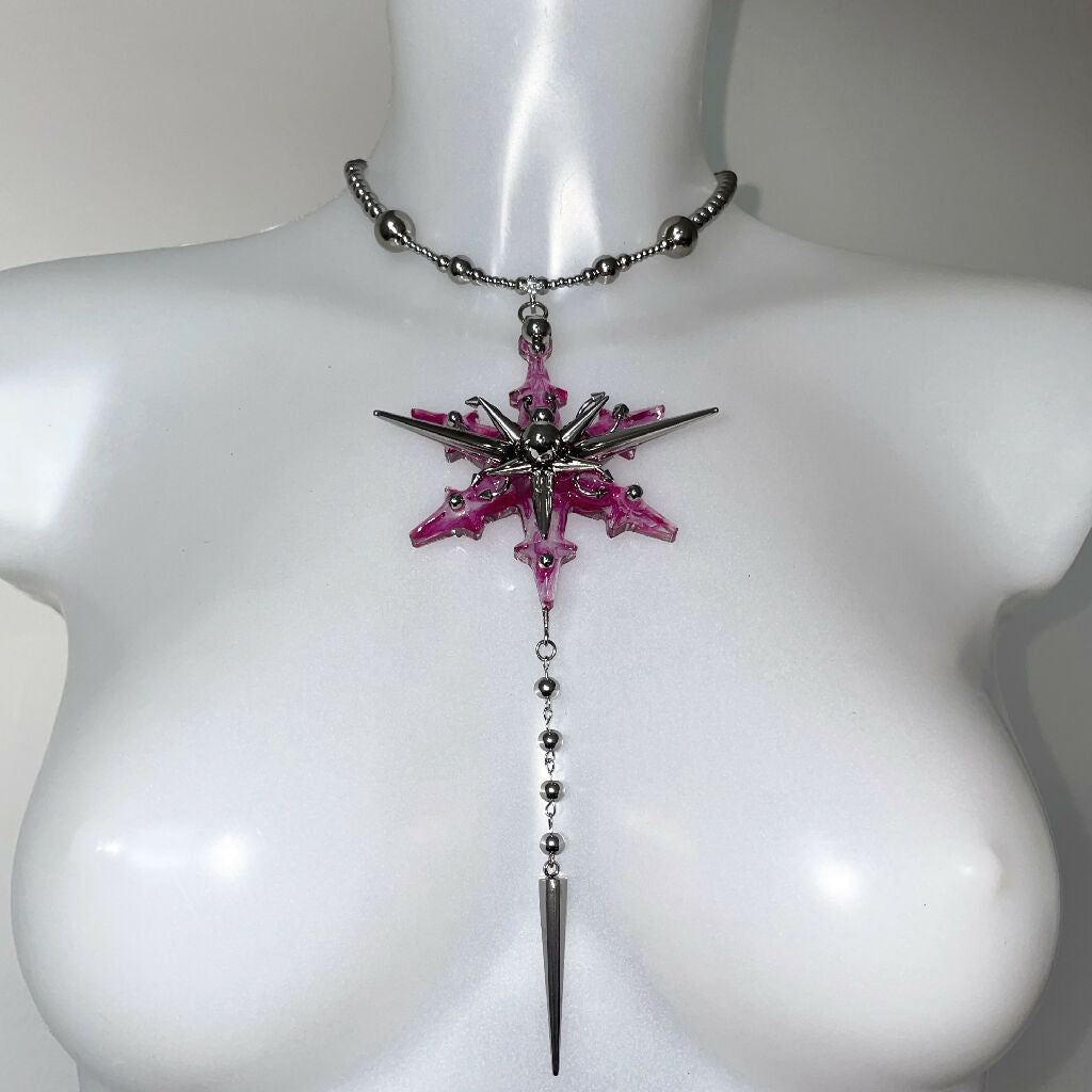 Frostfire long spikes necklace <4 different colors >