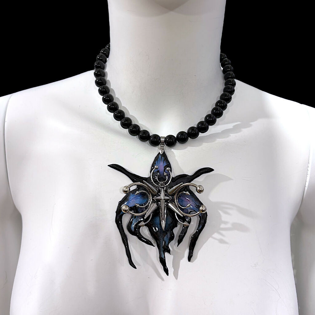 Dark orchid core necklace