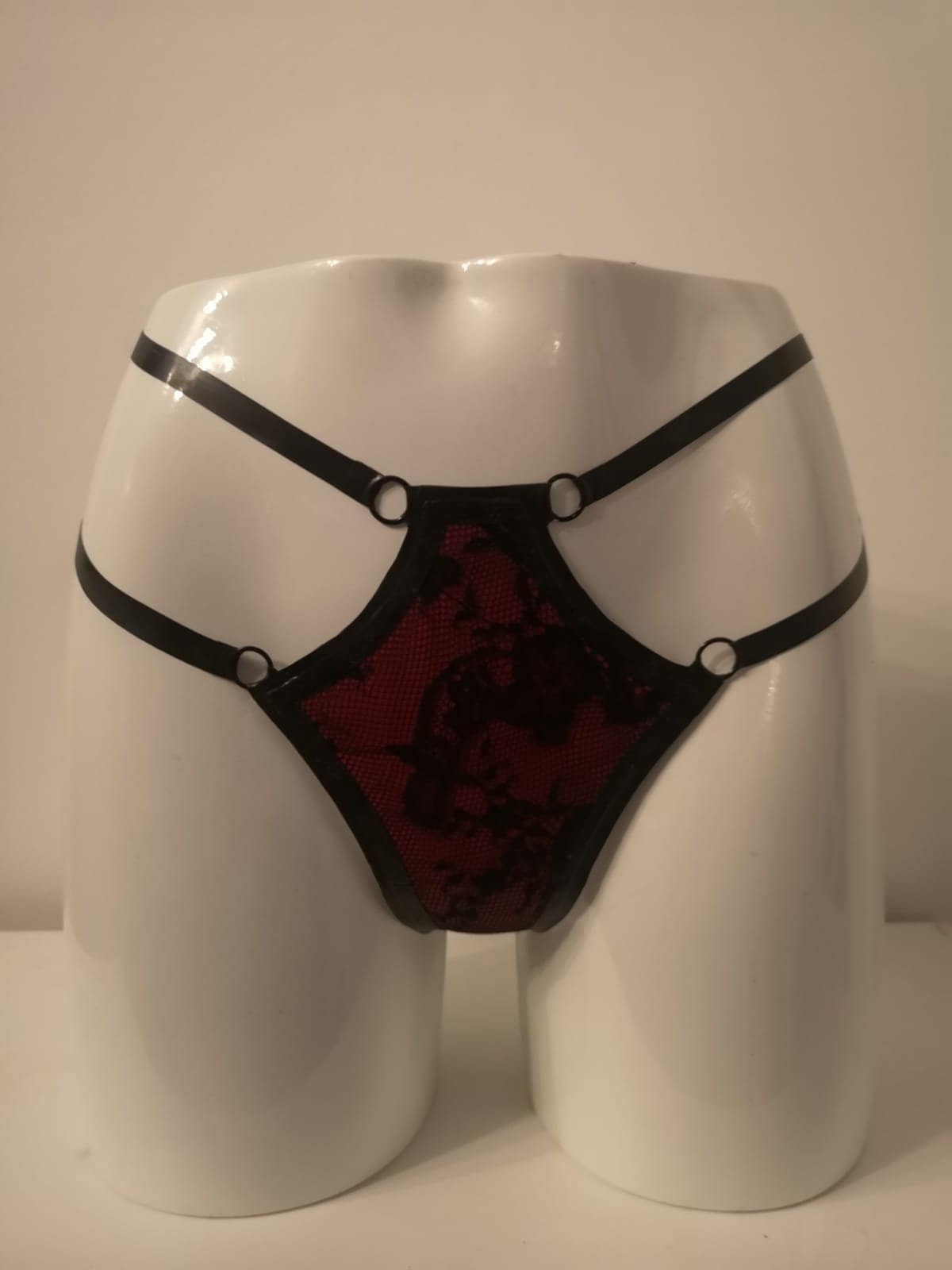 Latex  Lace Thong