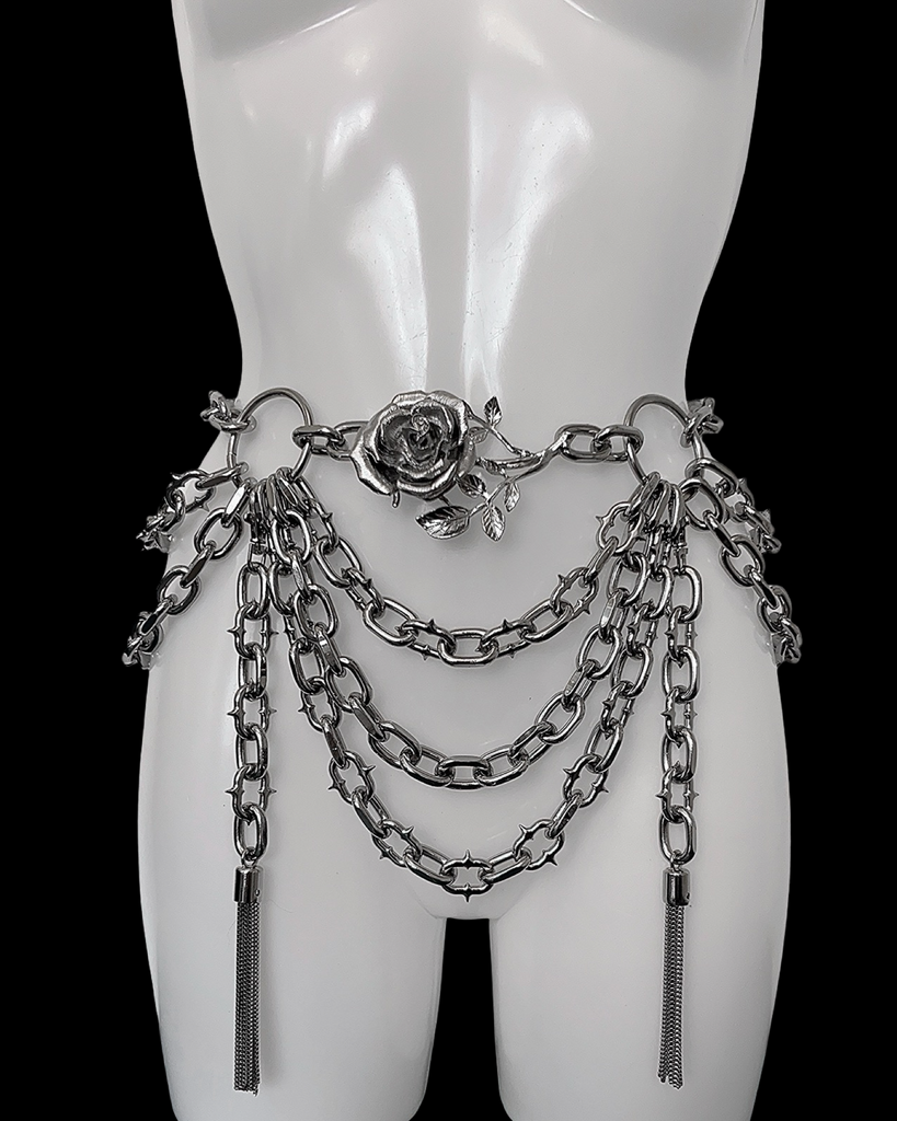 Mishka rose spiked chain harness belt