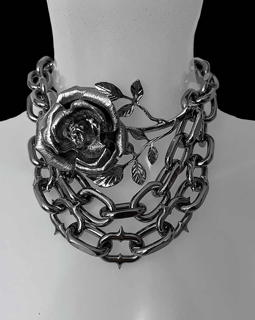 Mishka rose spiked chain choker