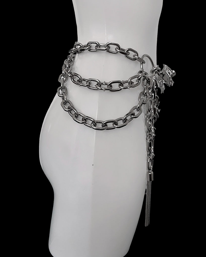 Mishka rose spiked chain harness belt