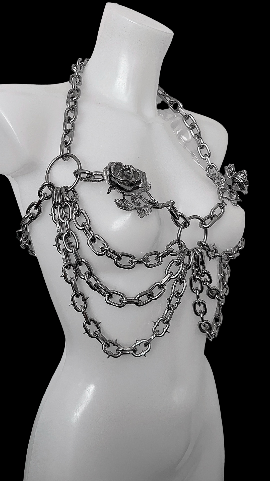 Mishka rose spiked chain bra harness