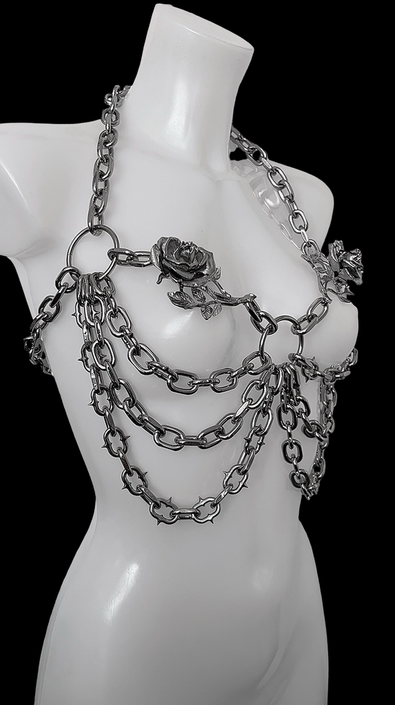 Mishka rose spiked chain bra harness