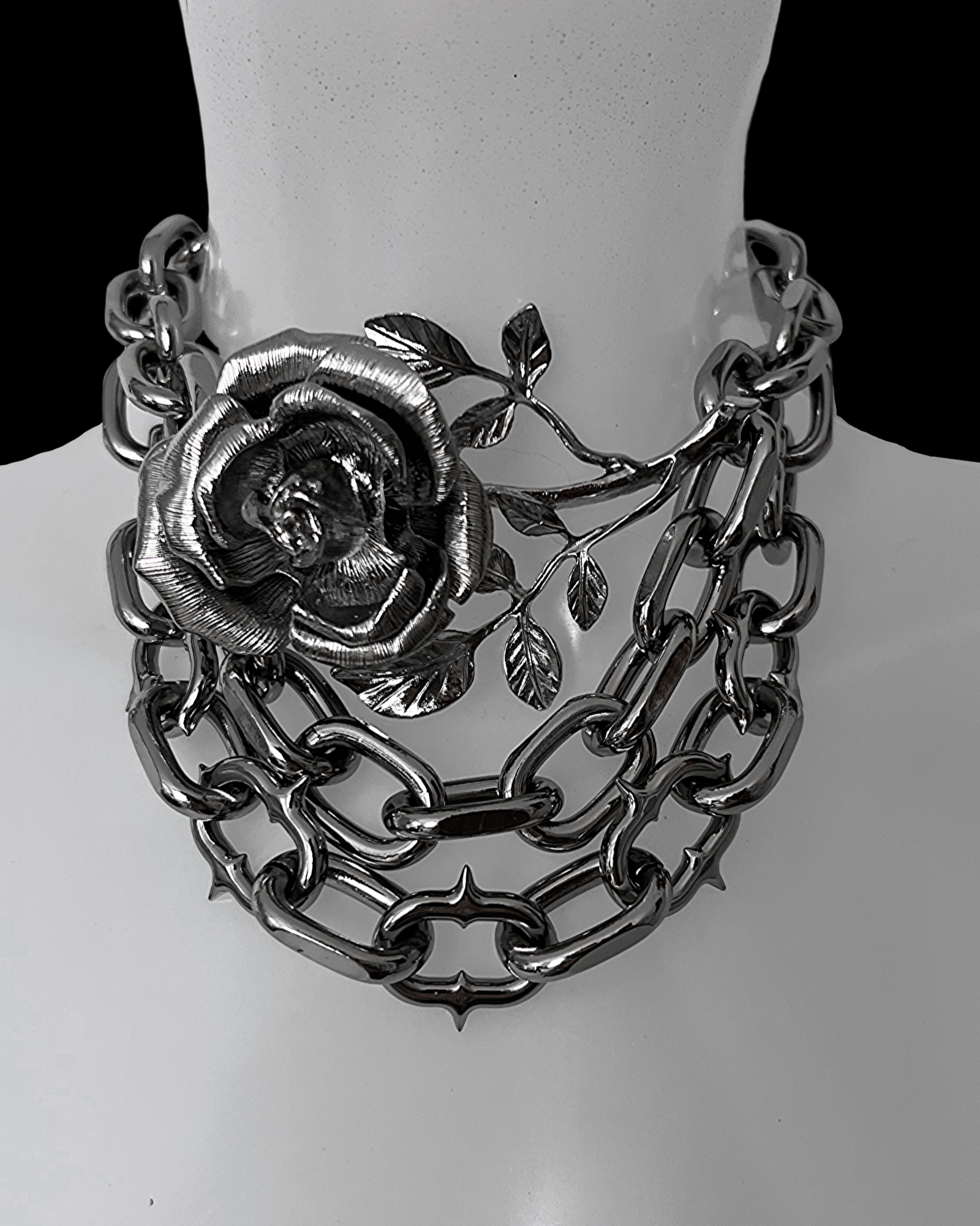 Mishka rose spiked chain harness, choker and belt set