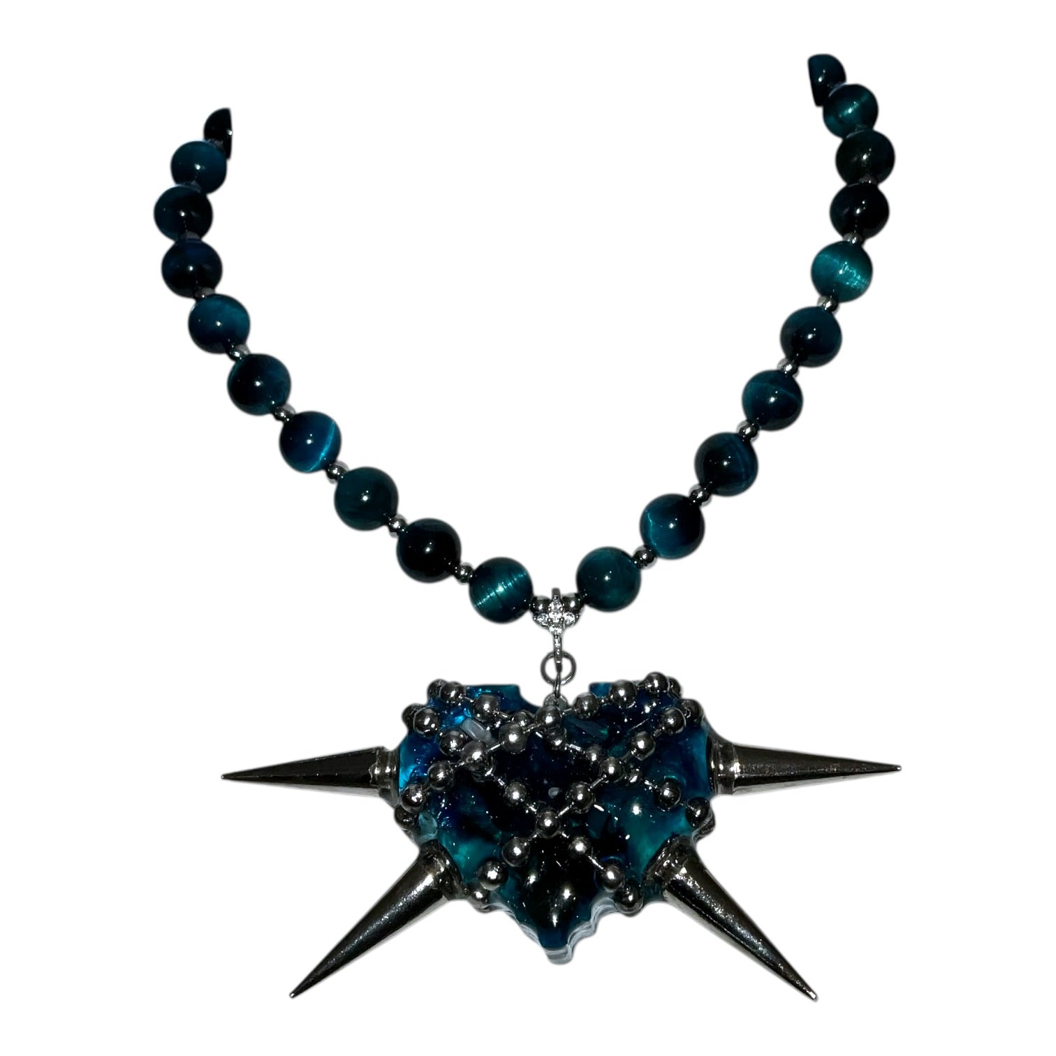 Nocturne Serpent spiked Heart necklace