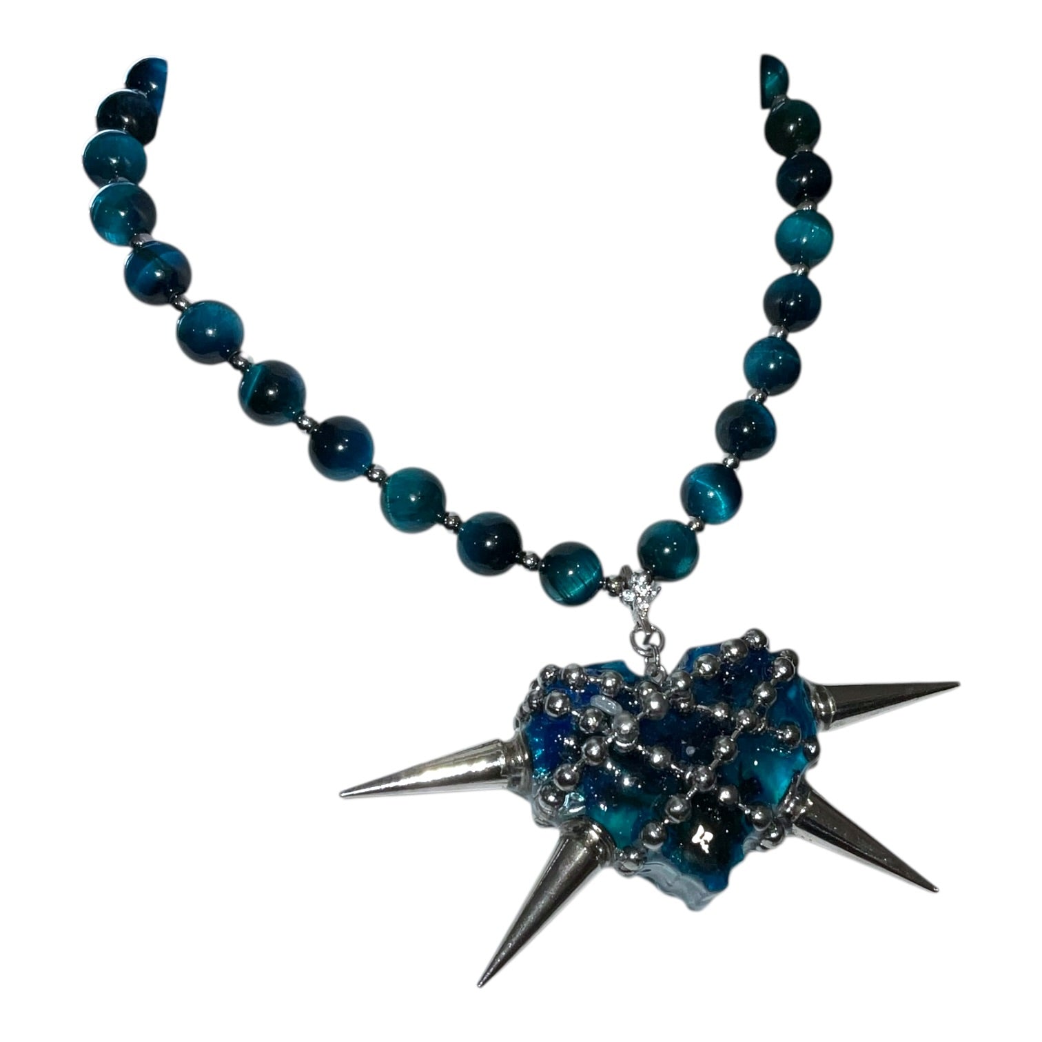 Nocturne Serpent spiked Heart necklace